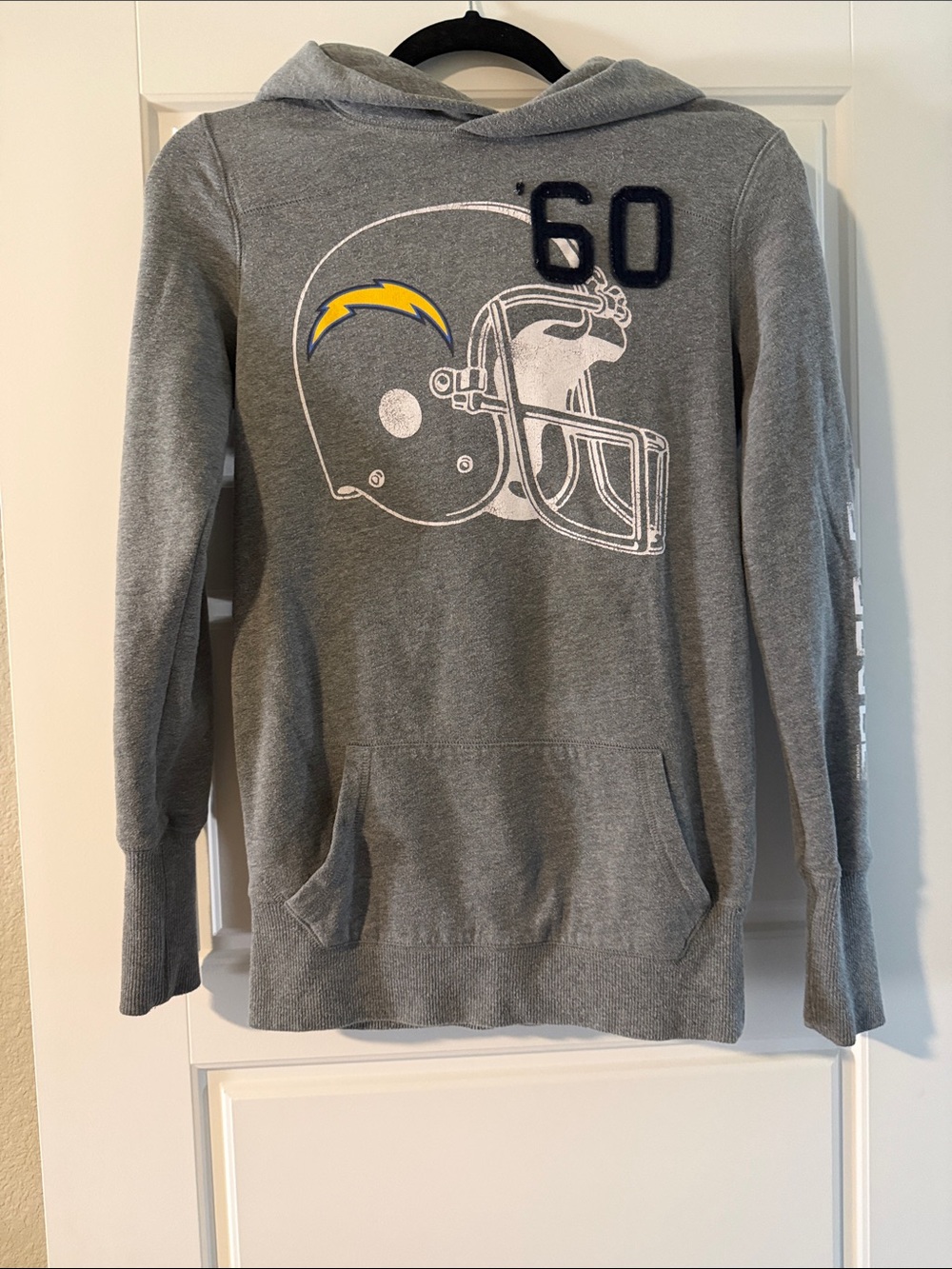 PINK Victoria's Secret Gray Hoodie Sweater with Yellow Accent